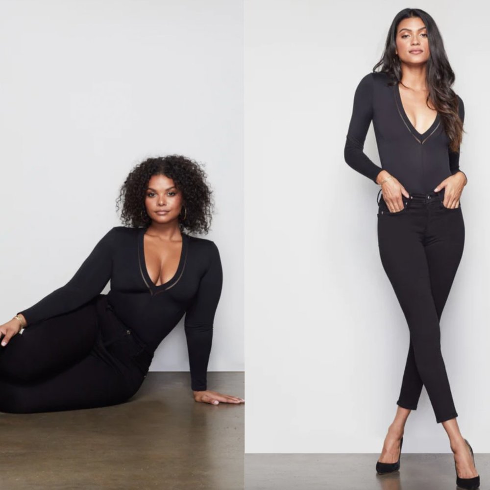 Good American Good Legs Cropped Black Jeans